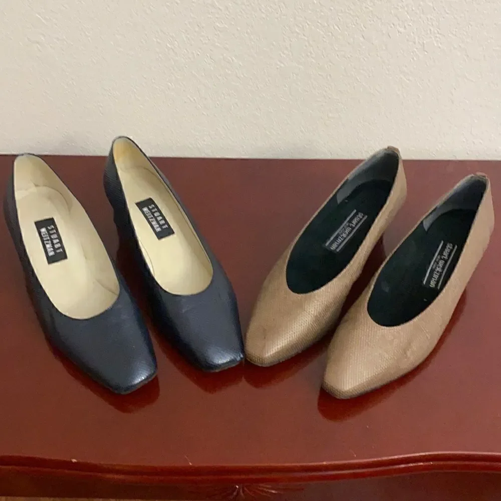👠STUART WEITZNAN BUNDLE 8.5B Navy and Brown 1 inch shoes 👠